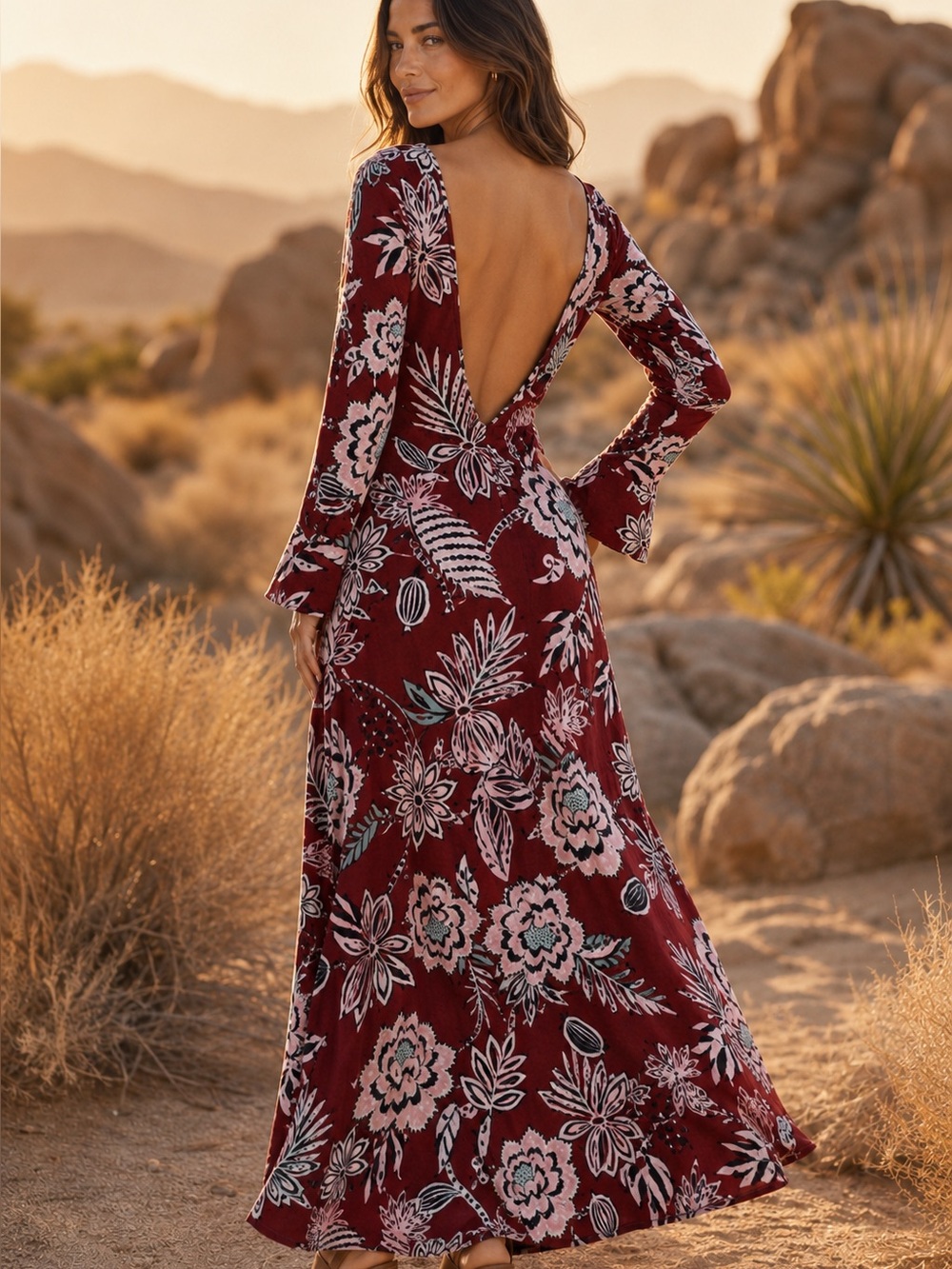 Farm Rio Low Back Inspiration Maxi Dress